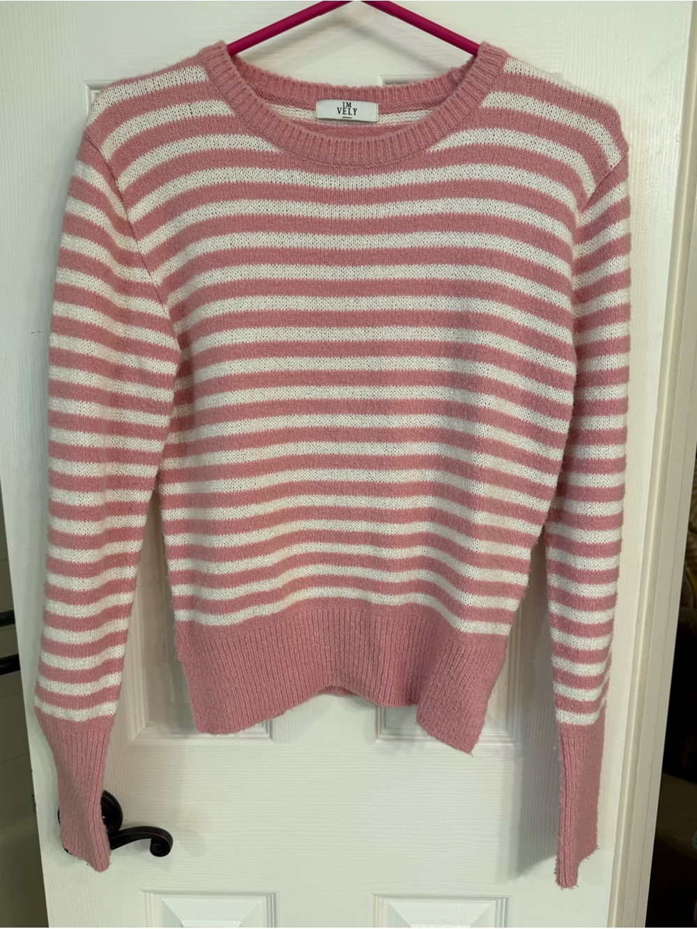 Striped pink/white sweater